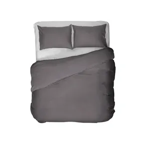 Kayori Giza - Housse de couette Satin de coton égyptien - Anthracite